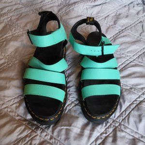 Turquoise Green Leather Doc Marten Blaire Sandal NWOT